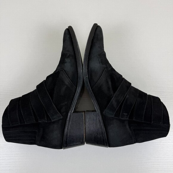 Toga Pulla Western Buckle Black Suede Ankle Boots - Picture 7 of 16